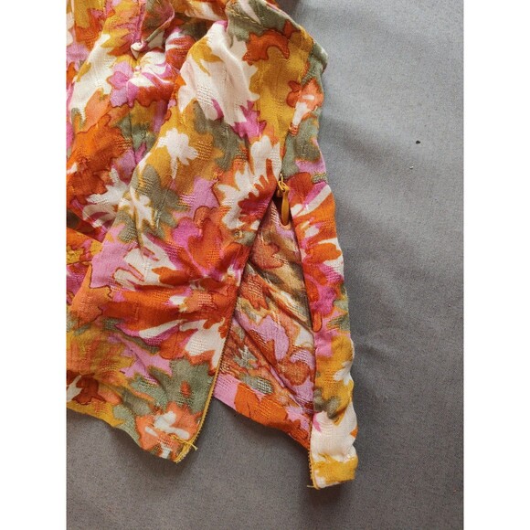 Women's Cynthia Rowley Floral Flutter Sleeve Crop Top Large - Picture 6 of 10